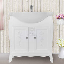 Shop Chic Arredo bagno 65 cm base con lavabo bombato in legno bianco