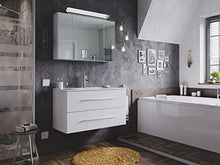Set di mobili da bagno Firenze 90 2 parti rovere chiaro e armadio specchio