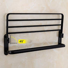 GJJSZ Scaffale da Bagno Scaffale da Bagno a Parete Semplice in Alluminio Nero retrò in Stile Europeo