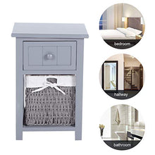 zcyg Comodino Comodini Comodino, 2 Pezzi/Set Comodino in Legno Semplice Comodino con Cassetto E Cesto Portaoggetti (Grigio)