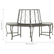 vidaXL Panchina Semicircolare per Albero 160 cm in Acciaio