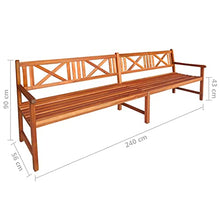 vidaXL Panca da Giardino con Cuscini 240 cm in Massello di Acacia