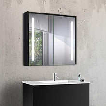Lux-Aqua MBC8070DP Armadietto da Bagno, Alluminio, Nero/Specchio, 800x700x135mm