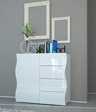 Web Convenienza Mare Credenza 1 Anta e 4 Cassetti Bianco Laccato Lucido