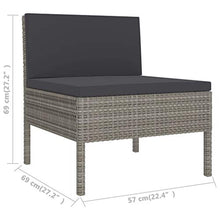 FAMIROSA Set Divani da Giardino 3 pz con Cuscini in Polyrattan Grigio-0204