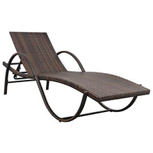 FAMIROSA Lettino Prendisole con Cuscino in Polyrattan Marrone-2883