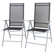 Chicreat Sedia Pieghevole da Campeggio con Rivestimento, Set da 2, Argento/Grigio