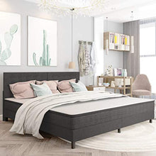 SKM Letto a Molle Grigio Scuro in Tessuto 200x200 cm (86.3kg)