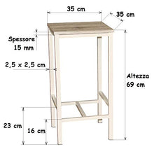 yelloo MOD. Brasil Set Tavolo e 2 SGABELLI Bar Arredamento H.96cm Cucina Beige