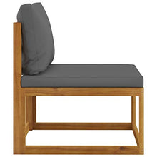 FAMIROSA Set Divani da Giardino 2 pz con Cuscini Grigio Scuro in Acacia