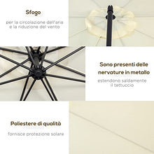 Outsunny Ombrellone Decentrato Giardino Parasole Ferro 3M con Protezione UV Beige