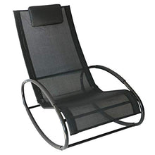 Outsunny Sedia a Dondolo da Giardino Telaio in Acciaio Rivestimento in Textilene 105x62x88cm Nero
