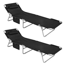 SoBuy® 2 x Sdraio Pieghevole,lettini Prendisole,Schienale reclinabile,Nero,OGS35-SCH,IT