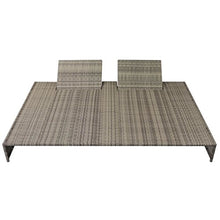 Tidyard Lettini da Giardino, Doppio Lettino Prendisole con Cuscino Polirattan Leggero Grigio