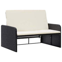 Set di 2 lounge da giardino con cuscini in polyrattan nero - Arredi Casa