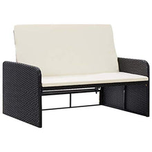 FAMIROSA Set Divani da Giardino 2 pz con Cuscini in Polyrattan Nero-6078
