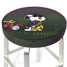 Copertura rotonda per sgabello da bar Snoopy per sedia, lavabile, elastica, per sgabello rotondo da 30,5 cm