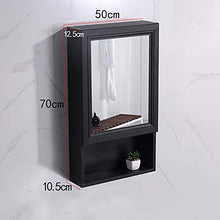 Bathroom mirror cabinet Semplice Bagno Europea A Parete degli Specchi dello Spazio di Alluminio Impermeabile Locker Hidden con Lo Specchio, Nero Opaco