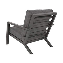 Gartentraum Sedia da Giardino in Alluminio Grigio con Cuscino - Muran Lounge Chair