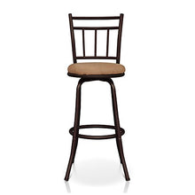 IKAYAA Sgabelli Industrial, Set di 2 Sgabelli da Bar Girevole Anticato con Schienale in Metallo Cornice Sedia da Cucina Pranzo Imbottita capacità 120KG (2 Pezzi)