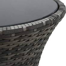 SKM Set da Bistrot 3 pz con Cuscini in Polyrattan Grigio (15.32kg)