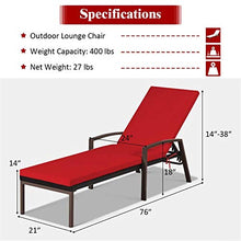 KJGHJ Sedia da salotto in rattan con schienale reclinabile regolabile e cuscino da giardino (colore: OP70261)