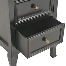 vidaXL 2x Legno Pino/Pioppo Comodini in MDF Nero Tavolino Mobile Arredo Camera