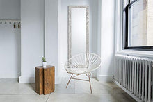 MO.WA Specchio moderno Parete 48x142, specchiera argento cromo per muro o appoggio, Made in Italy.