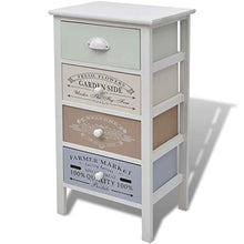 FAMIROSA Cassettiera in Stile Francese con 4 Cassetti in Legno