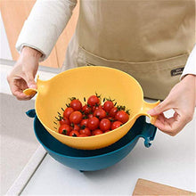 BANGSUN - Lavabo girevole a doppio scarico, rotondo, 2 pezzi, colore: Giallo