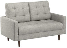 Marchio Amazon - Rivet, divano trapuntata modello Cove, stile mid-century, versione amorino, larghezza 143 cm, colore grigio chiaro