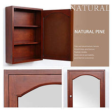 ZQ- Armadietto Specchio Bagno in Legno Massello, Scatola Specchio Pensile A Muro, 46 × 15 × 66 Cm ^_^