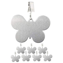 Camisin, clip per tovaglia per tavoli da esterni, con clip di peso, per giardino, farfalla, argento, 8 pezzi