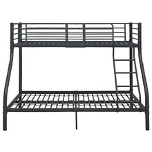BIGTO - Struttura letto a castello in metallo, per camera da letto, 140 x 200 cm, colore: Nero