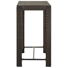 FAMIROSA Tavolo da Bar da Giardino Marrone 100x60,5x110,5 cm Polyrattan