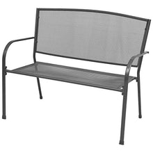 FAMIROSA Panchina da Giardino 108 cm Acciaio e Rete Antracite
