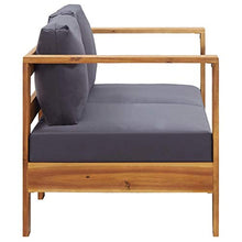 FAMIROSA Panca da Giardino con Cuscini 140 cm in Legno di Acacia Grigio