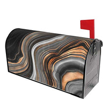 Elegante marmo nero con venature oro e rame dal design unico per cassetta delle poste, copertura per cassetta postale per giardino, giardino, cortile, dimensioni standard, 53 x 45 cm