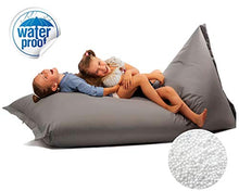 Chilly pilley Cuscino da giardino Milos, da sdraiarsi e sedersi, impermeabile, 100 x 200 cm, colore: Nero
