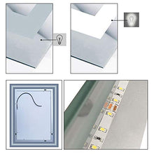 Xinyang 70x120cm Lampada a risparmio energetico per specchio da trucco a parete con specchio a LED con pulsante a sfioramento anti-appannamento impermeabile