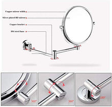 HCMNME - Specchio cosmetico girevole a 360 gradi, doppio lato, allungabile, rotondo, per la rasatura in camera da letto, bagno, da parete