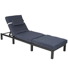Lettino da esterno polyrattan HWC-A51 regolabile Premio antracite cuscino grigio