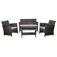 Am Group Home Set Mobili Giardino 4 posti con tavolino, poltroncine, divanetto in polyrattan Esterno Giardino, Salottino da Giardino - Nettuno (Tortora)