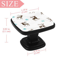 Vector pattern with brown deer and snowflakes Pomelli per Porta Set di 4 Pomelli per Mobili Manopole per Cassetti Cucina Armadio Vetro