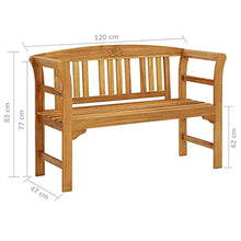 vidaXL Panca da Giardino con Cuscino 120 cm in Massello di Acacia