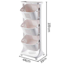 LYM &ripiano di stoccaggio Mensole da Cucina, da Terra di Frutta e Verdura Bagagli Shelf -3 Strato Scaffale di Finitura