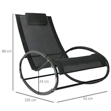 Outsunny Sedia a Dondolo da Giardino Telaio in Acciaio Rivestimento in Textilene 105x62x88cm Nero