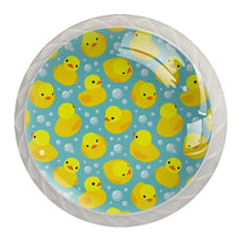 Maniglie per cassetti Manopole per cassetti Manopole rotonde Confezione da 4 per armadietto, cassetti, cassettiere, cassettiere ecc. Paperella di gomma gialla
