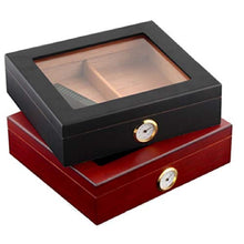 YUTRD ZCJUX Scatola per sigari in Legno di Cedro Rosso Nero (30 sigari) Custodia per armadietto per humidor con igrometro (Color : Red)