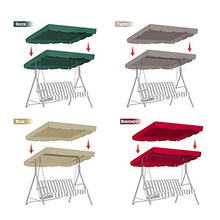 funnyfeng Swing Canopy Cover Swing Seat Top Cover di ricambio impermeabile dondolo per esterni Veranda 164 114 15 cm verde